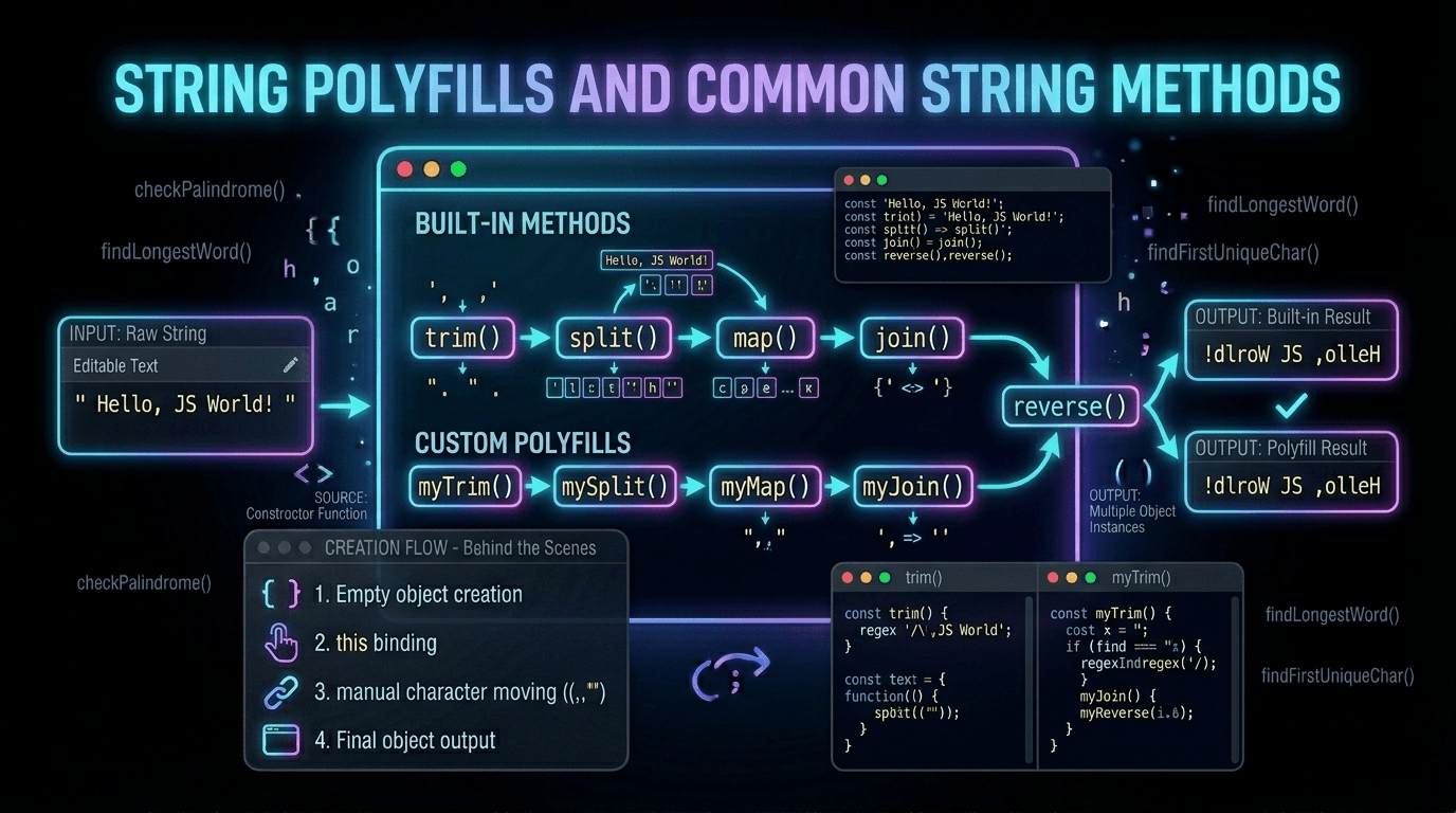 String Polyfills and Common String Methods in JavaScript